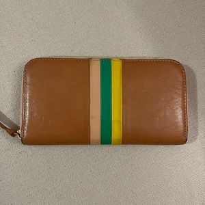 Clare V Leather Striped Wallet